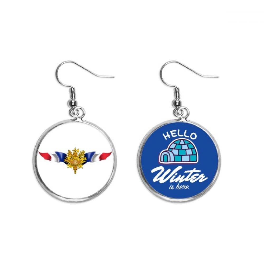 Pendientes de la bandera de Francia con gancho para invierno y look diario 5