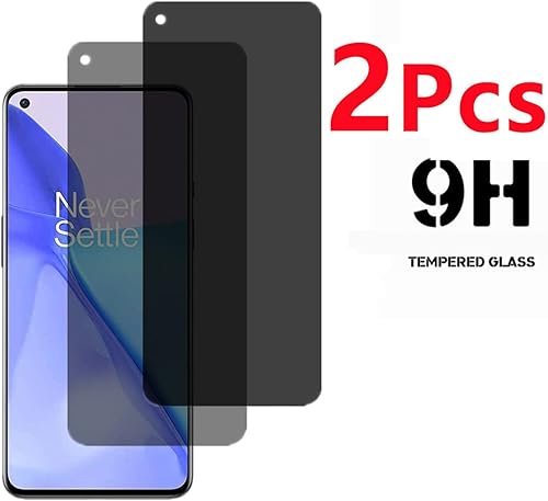 Miniatura 4 de Vidrio templado antiespía para OnePlus 9, [2 piezas], dureza 9H, antiarañazos, antiespías, protector de pantalla de privacidad, película protectora