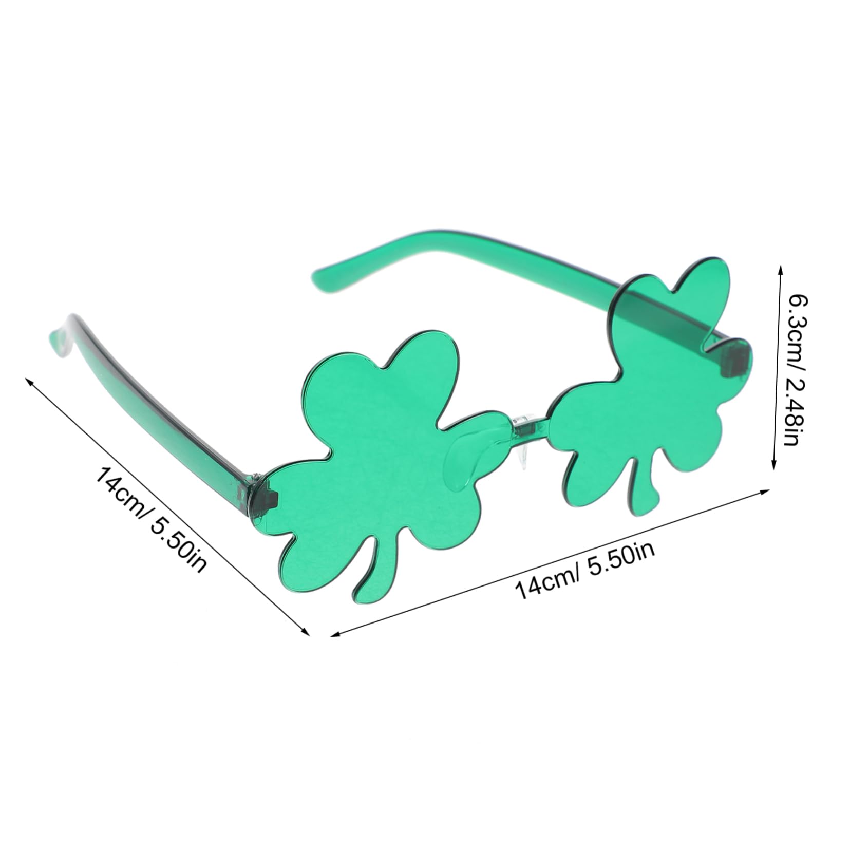 BESTYASH 6Pcs Shamrock Rimless Glasses for St Patrick's Day Parties Lightweight Material for Festive Costumes and Themed Events Fun Party Accessories