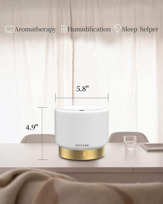 Difusor de Aromas Eléctrico de Vidrio con Base de Aleación Dorada 280ml miniatura 3
