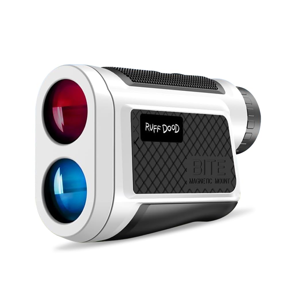 RUFF DOOD Golf Hunting Rangefinder with Slope, 1000 Yards Laser Range Finder Golfing, 6X Magnification, Flag Pole Locking Vibration, Rechargeable Range Finders with Magnet Stripe