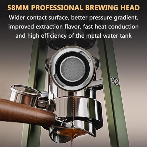 MiBoce Espresso-Kaffeemaschine, Manuelle Hebel-Espresso-Maschine Mit Gesprächsmessstab, Doppeldruckstange, Extraktionsdruck 0BAR-12BAR Für Zuhause Und Werbung