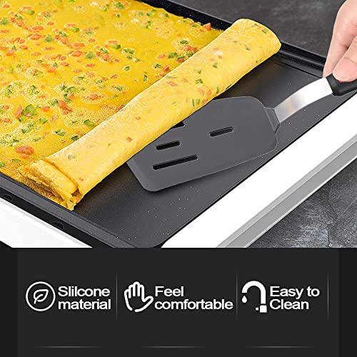 Image of Trifecta Kitchen Silicone Turner Wide Pancake Spatula Pizza Peel Kitchen Utensil Nonstick Cookware Kitchen Flipper for Cooking and Baking((N) Pack of 1)