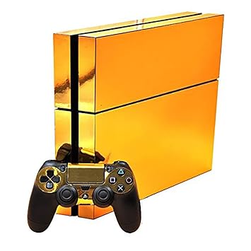 SKINOWN PS4 Skins Golden Skin Gold Sticker Vinly Decal Cover for Sony PS4 Playstation 4 Console and Controller