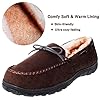 MIXIN Mens Moccasins Slippers for Men Warm Slip on Flats Shoes for Indoor Outdoor Brown Size 8 #1