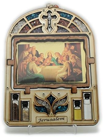 Wooden Depiction of the Last Supper - Made in the Holy Land with Holy Water
