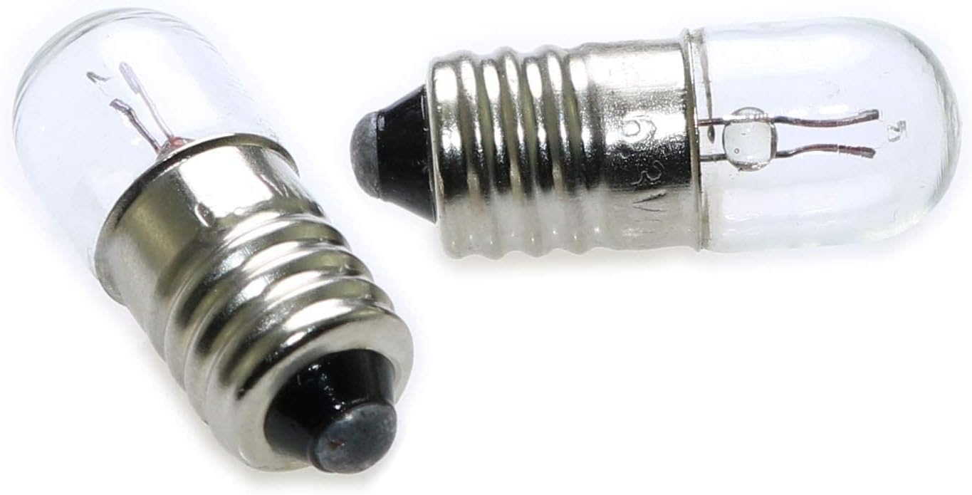 MEETOOT 25pcs E10 Mini Light Bulbs 6.3V 0.15A Physical Electrical Experiment Screw Base Indicator Light Incandescent Bulb Old-Fashioned Flashlight Lamp
