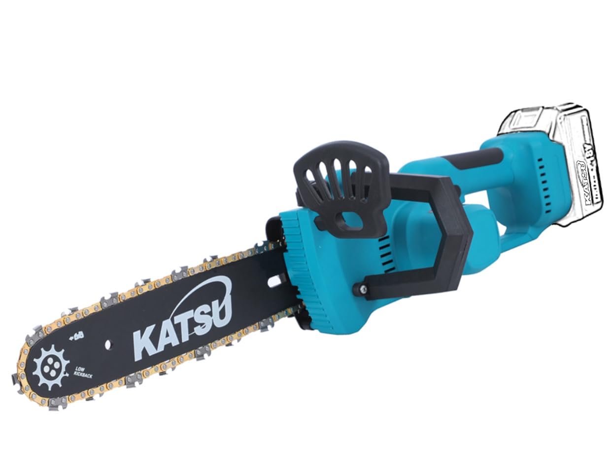 Katsu Tools Katsu Fit-Bat 21V Brushless Cordless Electric Chainsaw 12 Inch With Extra Chain For Garden Trees Pruning Wood Cutting Sawing, No Battery And Charger 102740
