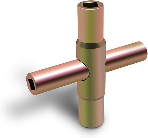 Miniatura 4 de Llave de agua Sillcock de 4 vías, llave de acero para uso general de agua, llave de medidor de gas, llave de grifo de 14 pulgadas, 932 pulgadas, 516