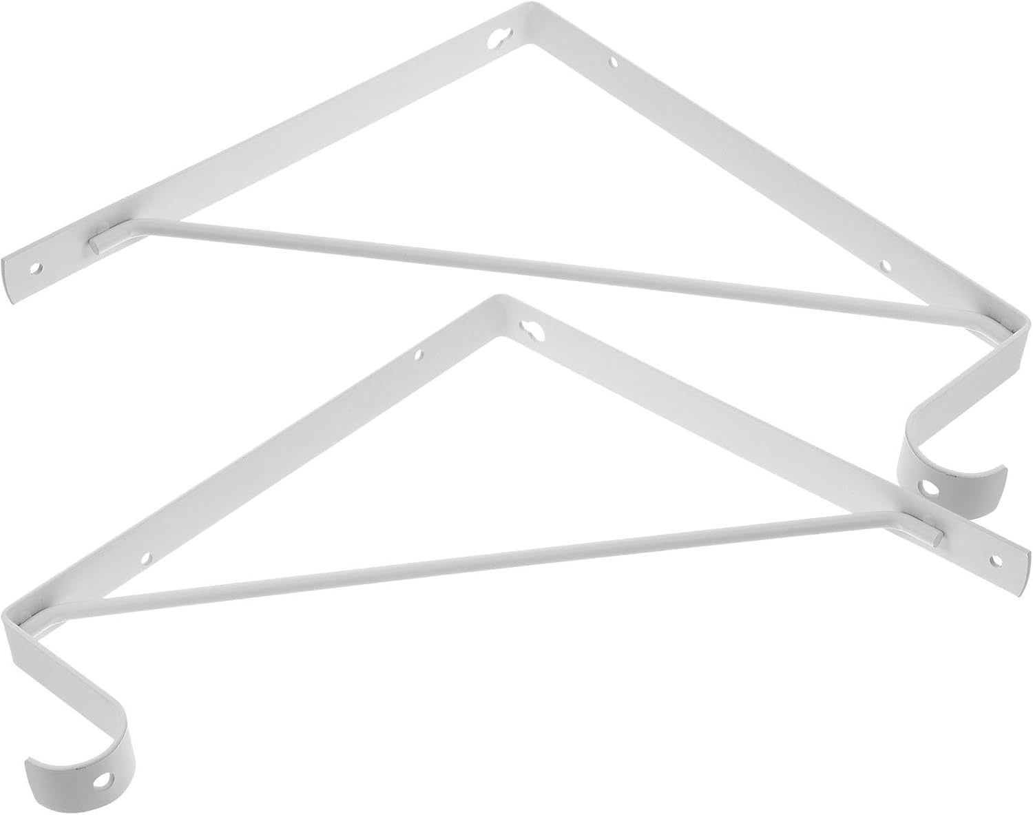2pcs Metal Floating Shelf Brackets Wall Mounted Load Bearing Shelf Supports with Triangular Design for Closet Rod and Home Storage Wall