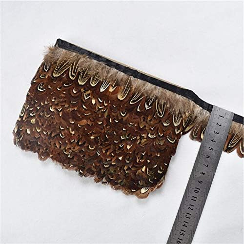 Zamihalaa Wholeslae Natural Peacock Feathers Chicken Pheasant Feather Trim Fringe Ribbon Feathers for Crafts Feathers for Jewelry Making