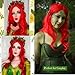 Fancy Hair Long Red Wavy Wigs for Women Curly Middle Part Red Wig Natural Looking Synthetic Heat Resistant Fiber Wigs Hair for Daily Party Use Cosplay Ariel Halloween