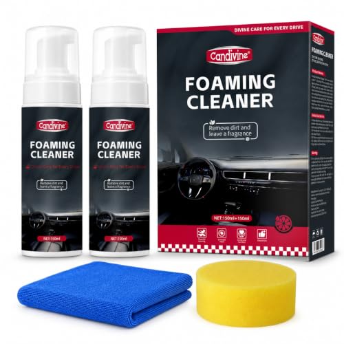 Candivine Multi-Purpose Foam Cleaner for Car Interiors, 2 x 150 mL