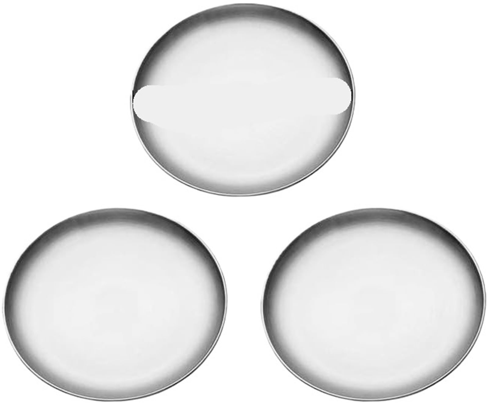 Vassoio da 3 Pezzi in Acciaio Inox, Piatto Portata Rotondo, Dessert, for Frutta e Carne per Cucina(Color2,23cm)