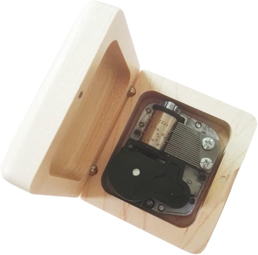 FnLy 18 Notes Wind-Up Wooden Music Box with Silver-Plating Movement in,Kiki's Delivery Service Musical Box,Wood