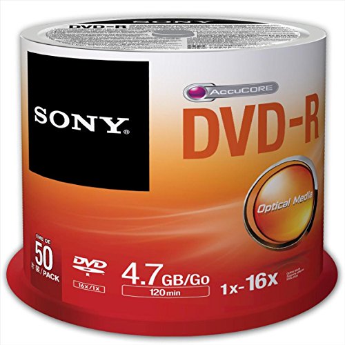 Sony 50pk DVD-R 4.7 Go 16 x SP disque vierge de stockage pour graveur informatique