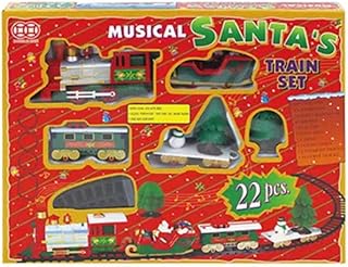RHYOCIYE Electric Christmas Train Toys Set Around Christmas Tree Classic Train Set with Lights, Sounds and Santa Claus Figure Railway Tracks Sets for Boys Girls Tracks Playset for Kids 4 5 6 7 8+