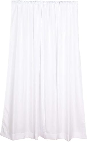 Efavormart - Paquete de 2 paneles de cortinas de poliéster blanco con bolsillos para barra, cortinas de fondo para fotografía, 5 pies x 8 pies - 130