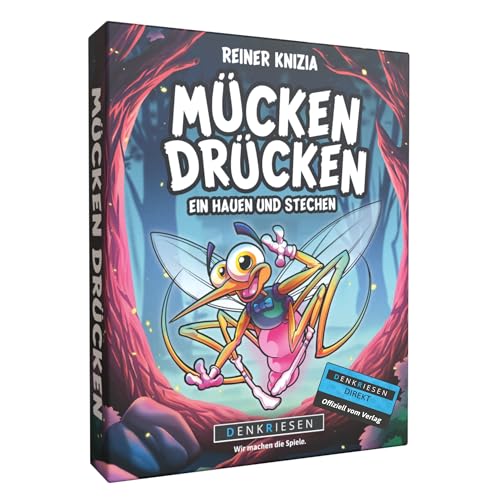 DENKRIESEN Direkt – Mücken Drücken „Ein Hauen und Stechen.“ | Offizielles Kartenspiel vom Verlag | Lustiges Reaktionsspiel für Kinder & Erwachsene | 2–7 Spieler | ab 7 Jahren | ca. 20 Min | 110 Karten