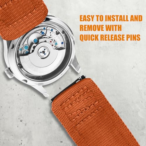 Image of Ritche Christmas Gift Nylon Sport Watch Band for men women Quick Release 20MM 22MM Replacement Watch Strap Compatible with Timex Expedition watch Black /Navy Blue /Crimson Red /Pumpkin Orange /Army Green, White Elephant Gifts, Stocking Stuffers For Men