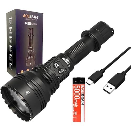 Acebeam W35 LC DEL Zoom LEP Flashlight - 800 Lumens, 2600 Meter Throw DIstance