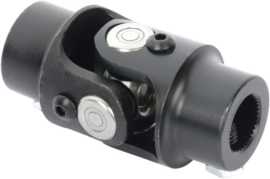 SCITOO Black Single Steering Shaft 3/4-36 Spline X 3/4 DD Universal joints U-Joint