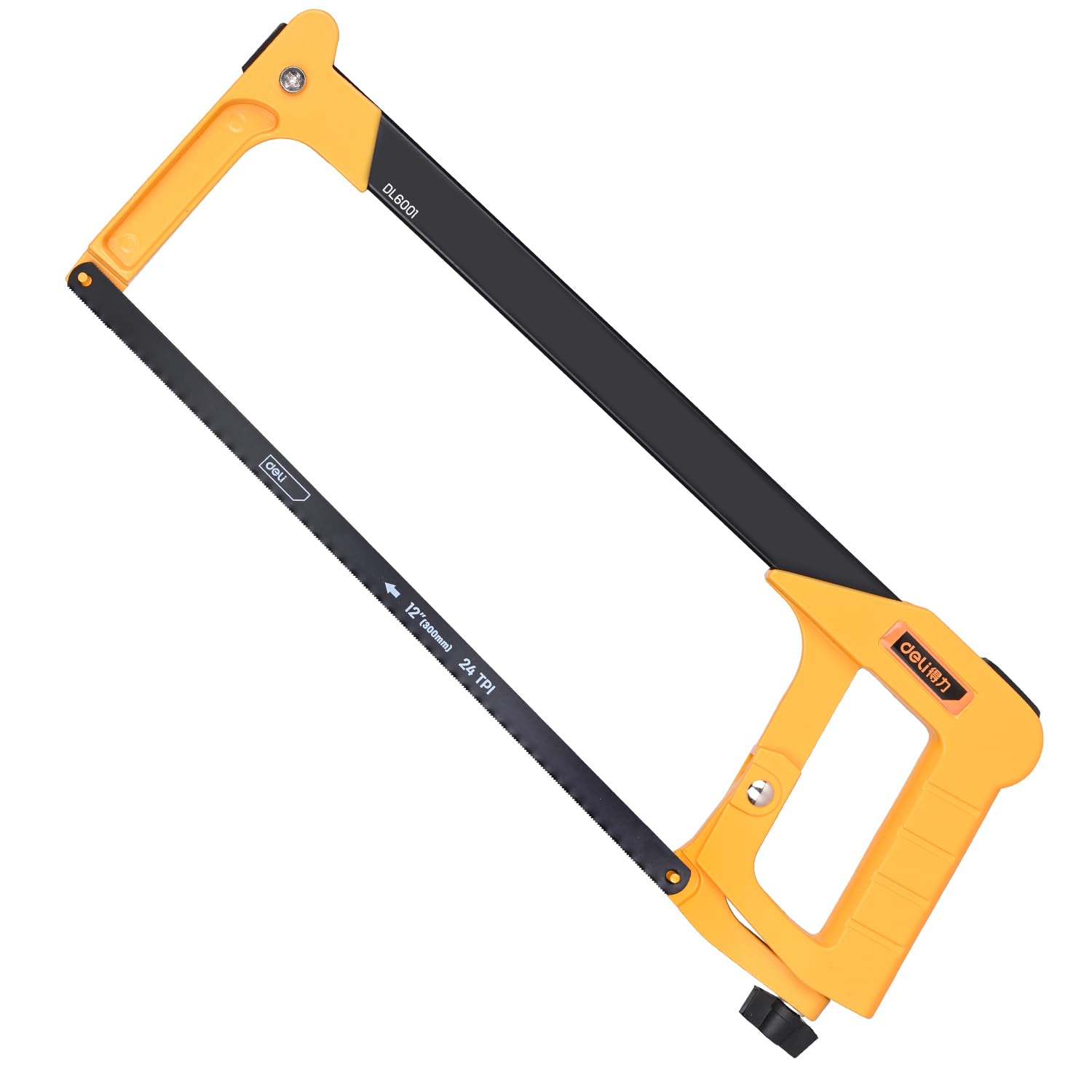 Deli DL6001 12" Square Hacksaw 65Mn Heavy Duty Steel Blade Hardened Saw-teeth & 2 Extra Blades High Abrasion Resistance for Wood Aluminum Copper (Pack of 1, Yellow/Black) (B0D947P7W9) Amazon Price History, Amazon Price Tracker