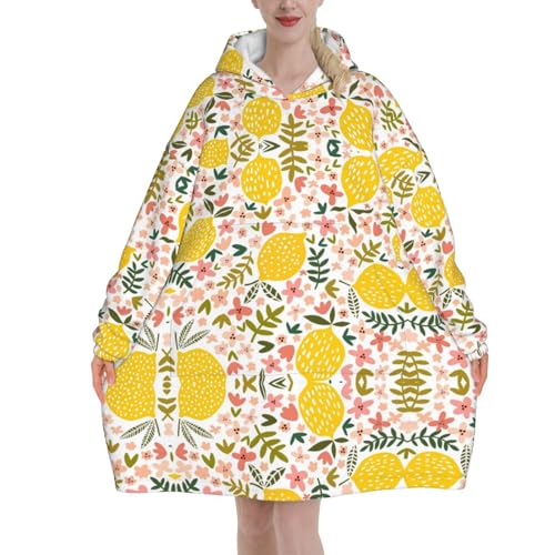 Couverture à capuche oversize cadeau femme pull flanelle hibiscus