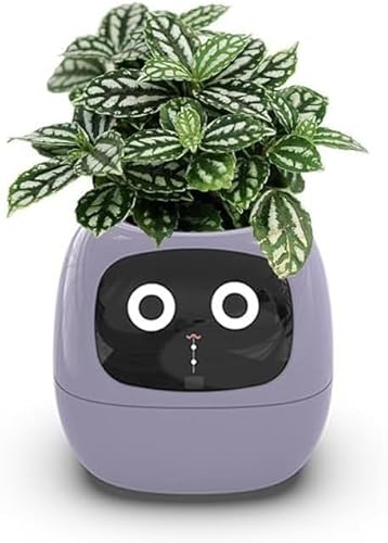 Plantagotchi - Ai Smart Planter,Macetas inteligentes,Maceta inteligente para mascotas,Maceta Ai,Robot de maceta,Regalo de configuración de escritorio ordenado,Robot macetero inteligente para mascotas