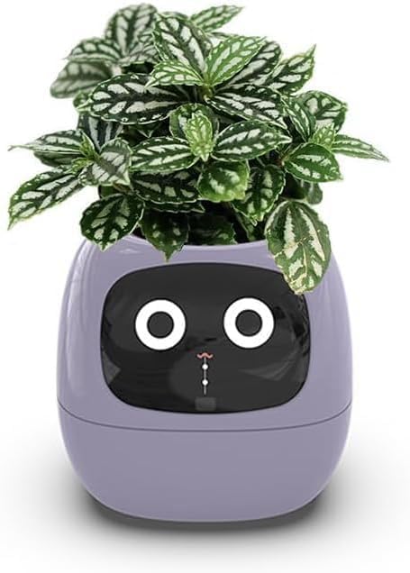 Plantagotchi - Ai Smart Planter,Macetas inteligentes,Maceta inteligente para mascotas,Maceta Ai,Robot de maceta,Regalo de configuración de escritorio ordenado,Robot macetero inteligente para mascotas