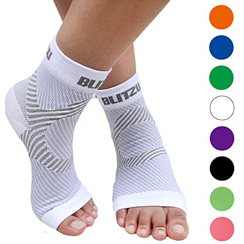 BLITZU Plantar Fasciitis Socks with Arch Support, Foot Care Compression Sleeve, Eases Swelling