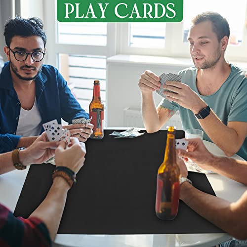 Oudain 2 Pack 32.7 X 32.7 Inch Game Mat Rubber Anti Slip Playmat Mahjong Mat Noise Reduction Mahjong Table Cover Board Game Table Mat For Mahjong Poker Playing Cards (Black, Green) #TOP6