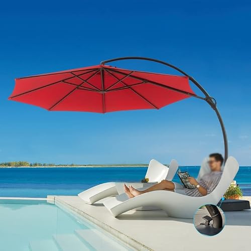 DHTDVD Deluxe Cantilever Patio Umbrella with Base #TOP10