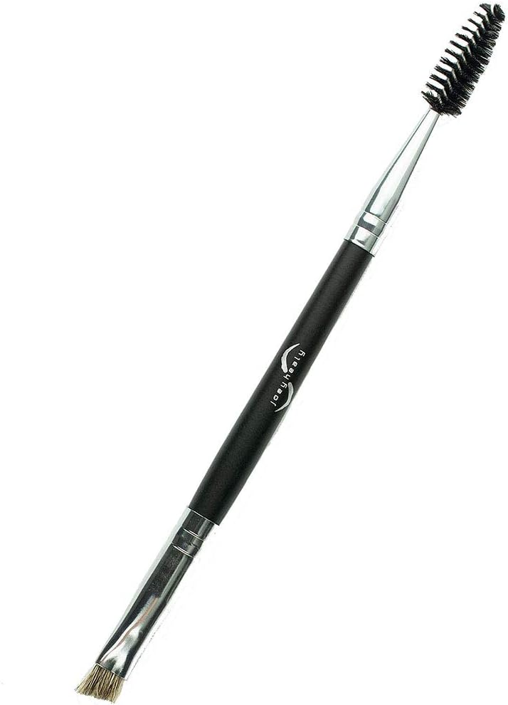 Joey Healy Essential Tools - Eyebrow Kit with Brow Scissor, Pro & Elite Sculpting Tweezers, Duo & Calligraphy Brow Brushes, Grooming Dermablade & Black Case