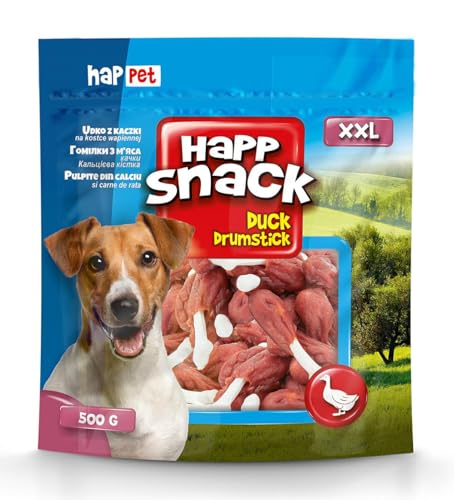 HAPPET Hundegröße - Entenstab mit Kalk 500 g - natürlicher Zahnbeiß, proteinhaltige Trainingsleckerei, unterstützt gesunde Zähne und Zahnfleisch