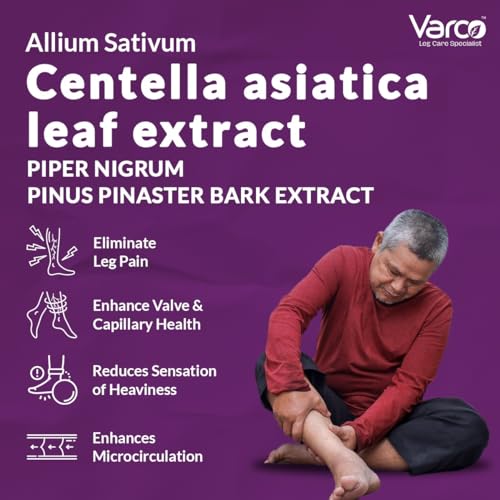 Image of VARCO LEG CARE TOPICAL PHYTO OIL Specialist Topical Phyto Oil & Veinocap Phyto Capsules For Management Of Varicose Veins, Improves Blood Circulation, Reduces Cramps & Swelling Combo