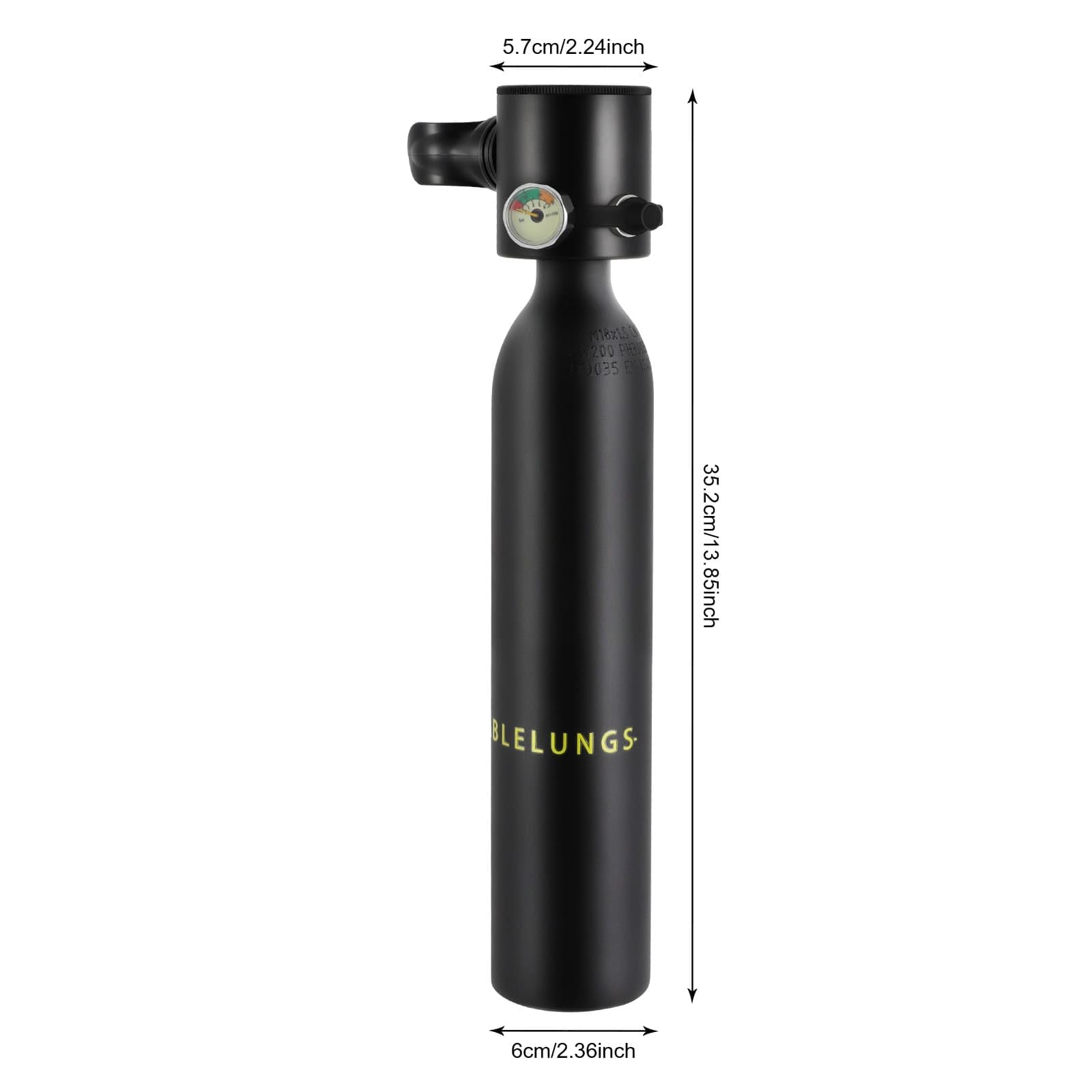Mini Bouteille de Plongée 0.5L, Bouteille d'oxygène Plongée 5 à 10 Minutes, Sécurité Professionnelle avec Plaque Anti-Explosion, Alliage d'Aluminium, sous-Marine Equipement