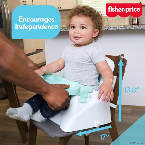 Fisher-Price™ Feeding Booster Seat for Toddlers, Adjustable Tray, Portable High Chair with Safety Straps, Folds for Travel, Ages 1+ - image 2