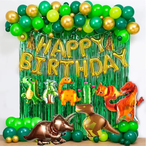 Image of Party Propz Dinosaur Theme Birthday Decoration Kit - 59 Pcs Dinosaur Birthday Decoration Items, Dinosaur Happy Birthday Banner, Balloon Decoration Kit For Kids (Cardstock & Foil)