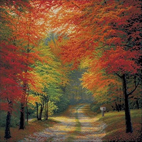 Kit de broderie feuilles d'automne point de croix 14ct d'exception de 400 x 400 points