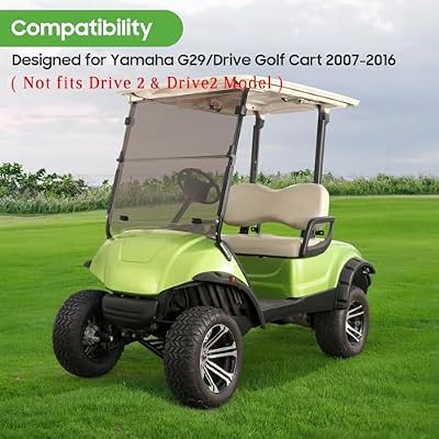 10L0L Tinted Windshield for Yamaha G29/Drive Golf Cart 2007-2016, 4MM Thicken, Foldable and Impact Resistant