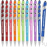 Eersida 40 Pieces Employee Appreciation Pens Staff Gifts Metal Inspirational Pens Black Ink Greeting Quote Ballpoint with Soft Coated Gift for Christmas Team Events, Parties, Office Supplies