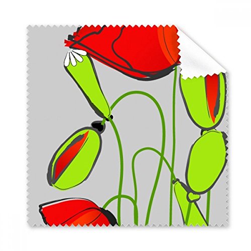 Chiffon microfibre fleurs rouges pour lunettes et écrans de téléphone lot de 5