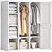 MEGHNA Składana i przenośna szafa na ubrania, szafa na ubrania, szafa na ubrania, kombinacja, modułowa szafa z drążkami na ubrania, kolor biały, swobodny montaż