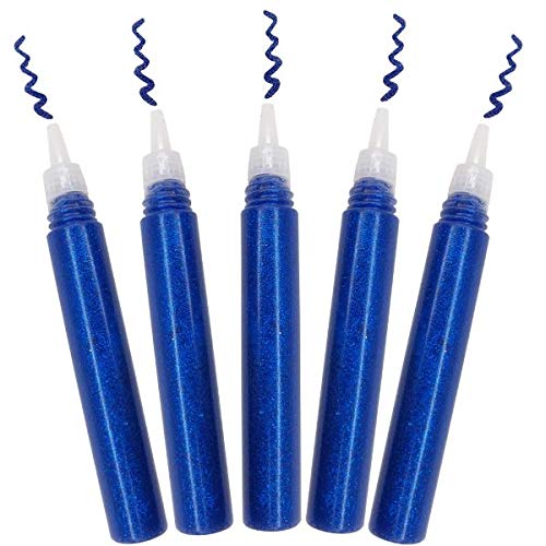 Just Artifacts Arts and Crafts Glitter Glue Pens for Kids (50pcs, Blue)