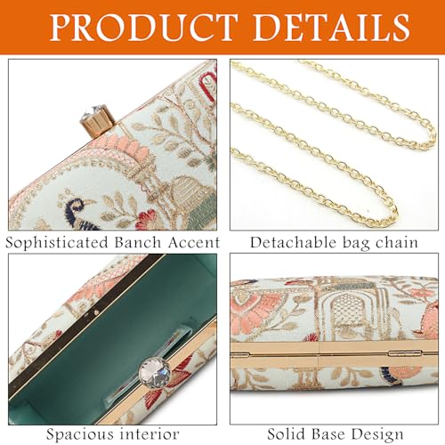 Image of LONGING TO BUY Hand Crafted Designer Box Clutch - Zari Embroidery For Women