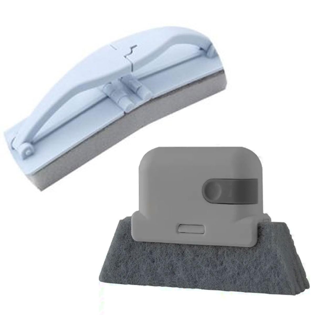 ExcitingDealz 2 in 1 Multifunctional Groove Cleaning Brush Window Sliding Door Track Cleaning Brush with Dust Collector + Foldable Cleaning Sponge Brush with Handle.