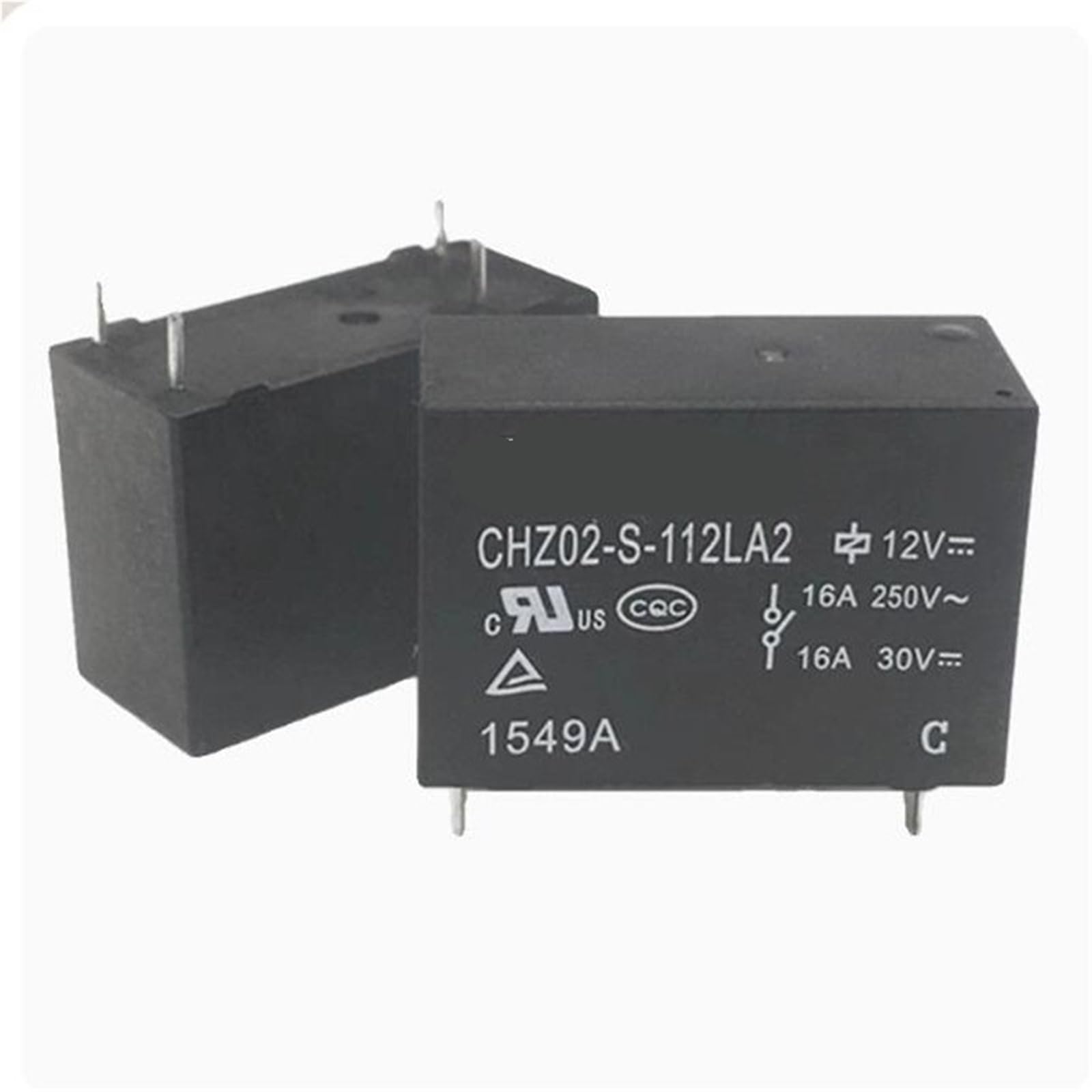 Relais 12V CC 16A CHZ02-S-112LA2 CHZ02S112LA2 composant électronique 4 broches