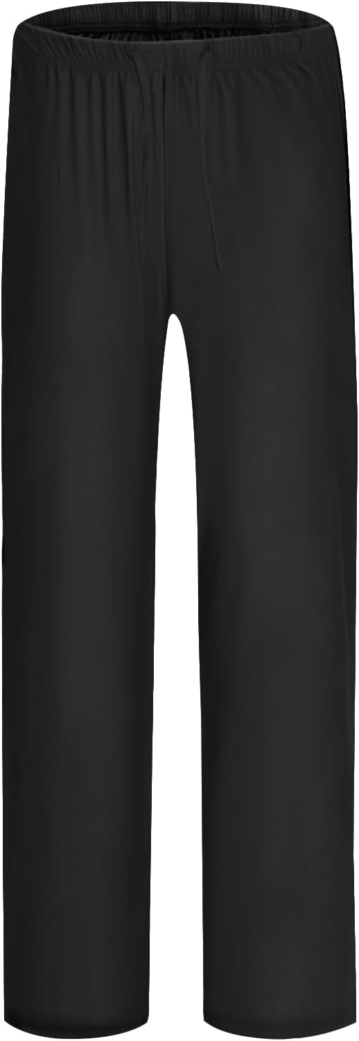 Mens Pajama Pants Cotton Drawstring Lounge Sleep Pants with Pockets Comfy Elastic Waist Pj Pajama Bottoms Sleepwear