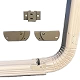 Foxtail Flip Downspout Hinge - Pre Painted Gutter Extension Flip-Up Kit, Color Matched, Universal Fit (2x3, 3x4), Square/Rectangle - Includes Zip Screws & Wind Clip Clasp - 1 Pair (Sandtone)